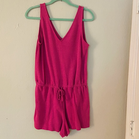 Old Navy Pants - Old Navy hot pink terry cloth romper